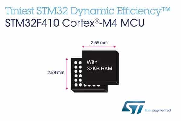  意法半导体ST的STM32F410 MCU已量产 尺寸更小功耗及成本更低